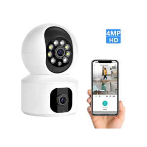 3mp Ai Wi-Fi dual lens both working dual IR led ultra hd smart baby monitor auto tracking Ip pt two-way audio cp surveillance cctv camera V380 Pro